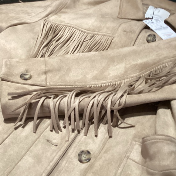 Stradivarius Tan Fringe Jacket - Picture 3 of 7